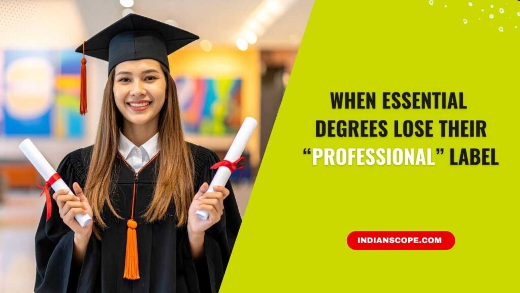 When Essential Degrees Lose Their Professional Label